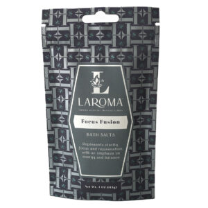 A black and gray patterned bag of Dream Haven Bath Salts (CBD Isolates), featuring the brand logo and text highlighting clarity, focus, rejuvenation, energy, and balance. Net weight: 4 oz (113g).