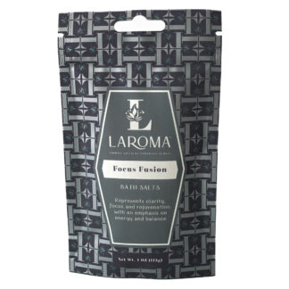 A black and gray patterned bag of Dream Haven Bath Salts (CBD Isolates), featuring the brand logo and text highlighting clarity, focus, rejuvenation, energy, and balance. Net weight: 4 oz (113g).